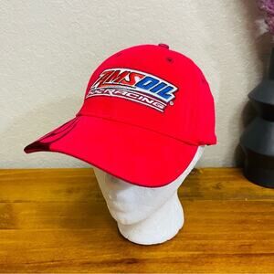 Amsoil racing nascar hat red cap one size fit all